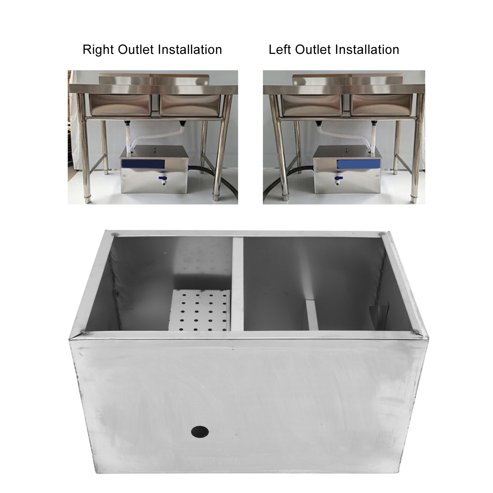400x250x230mm 스테인리스 스틸 그리스 차단  - Commercial Kitchen Grease Interceptor 리뷰 및 가격