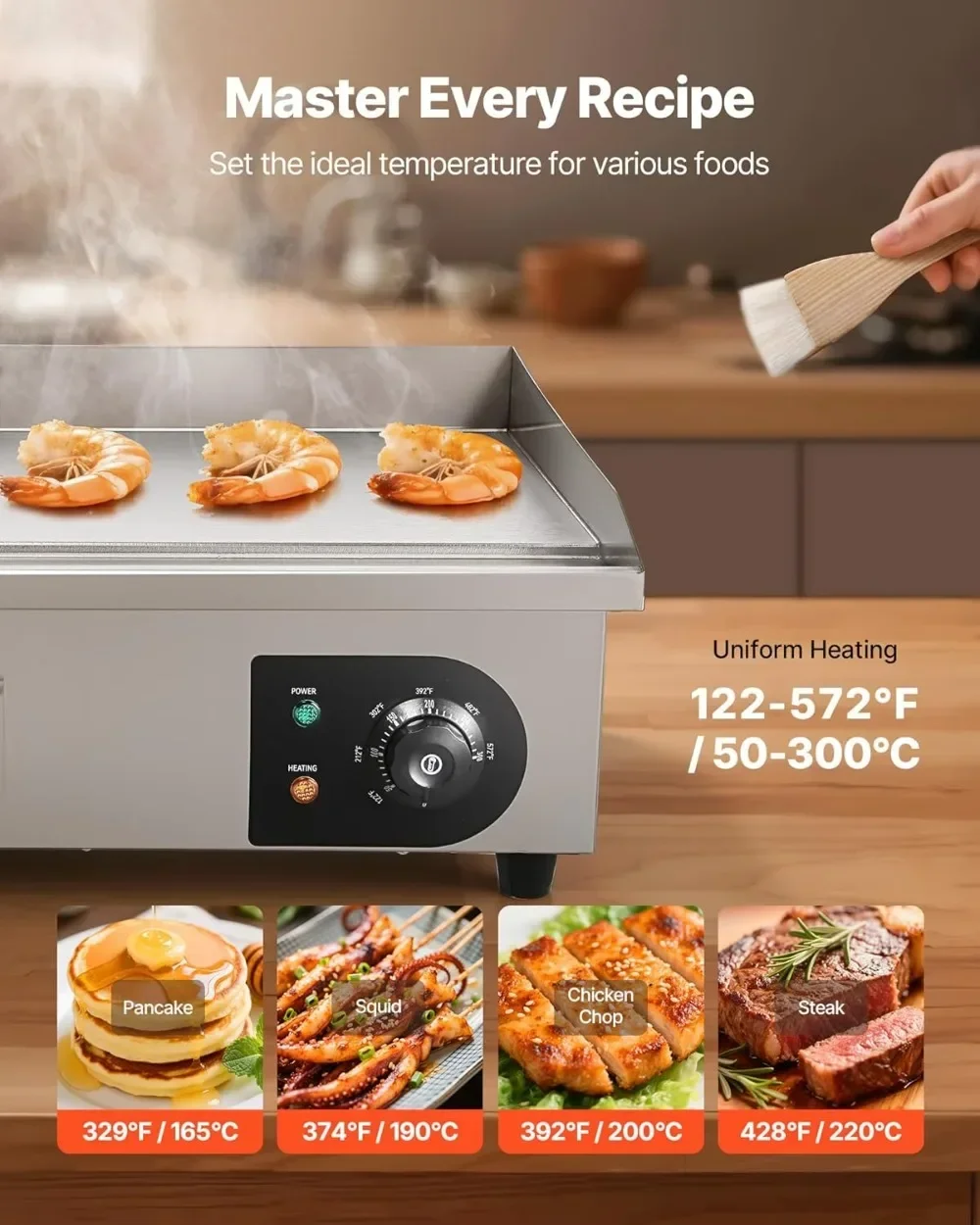인기 판매 상품 상업용 전기 그리들 1750W, 21x - Electric Griddle Flat Top 리뷰 및 가격